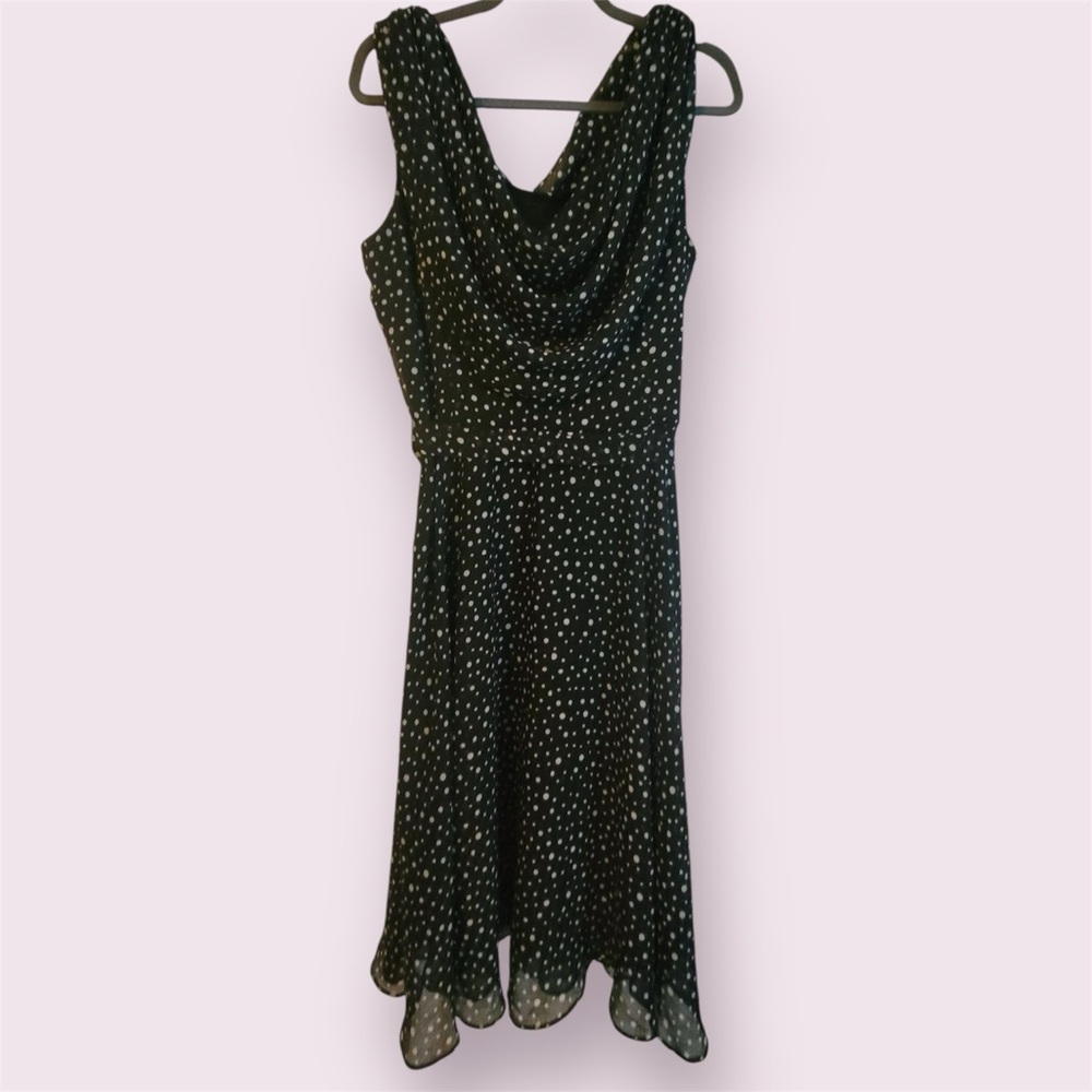 MSK Black Ruffled Tiered Cowl Neck Sundress
